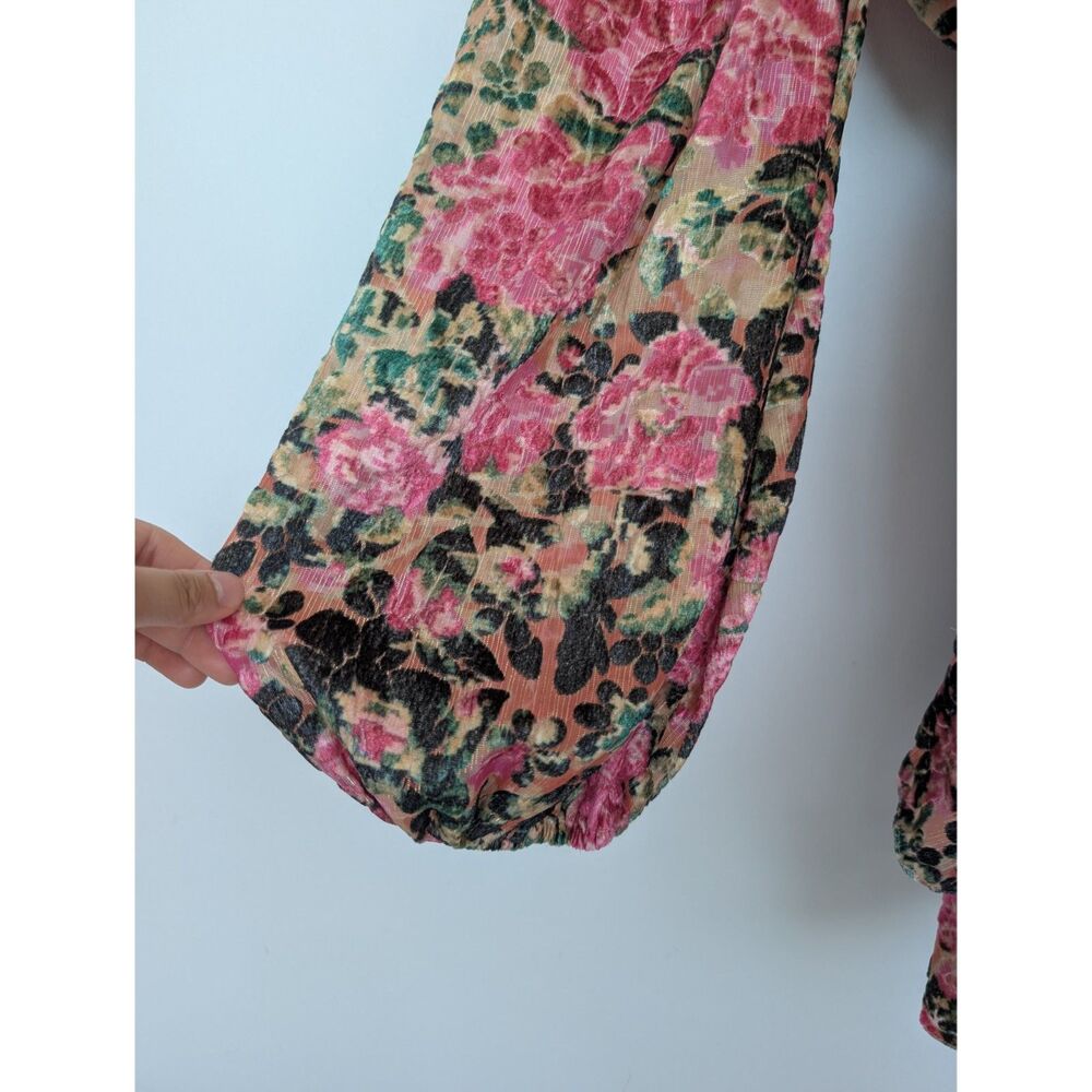 Hemant & Nandita Pakhi One Shoulder Mini Dress Floral Ruffle Hem Sz S $461 - Picture 10 of 16